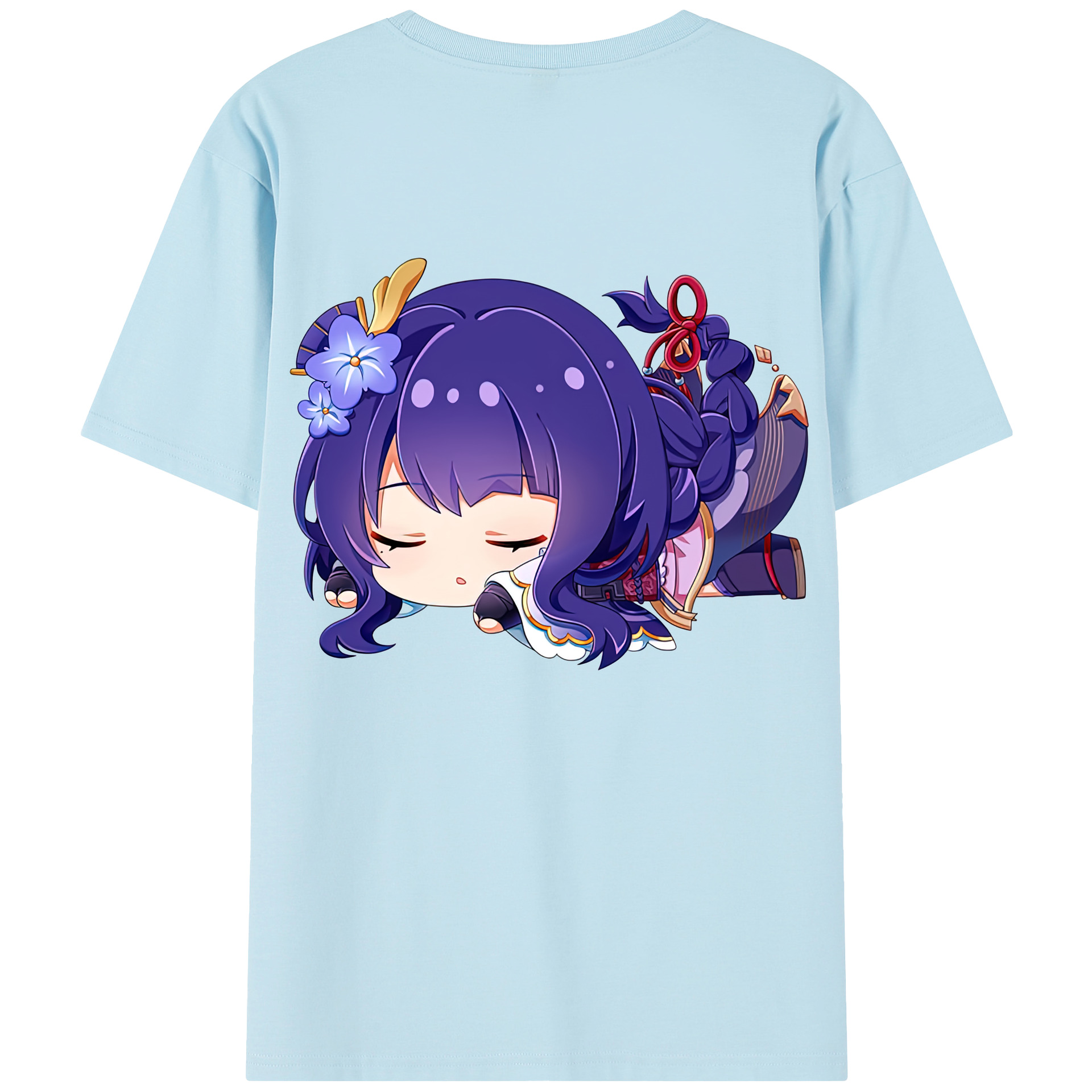 げんし神 雷電将軍 らいでんしょうぐん genshin Raiden Shogun 綿100％半袖Tシャツ（背面プリント）
